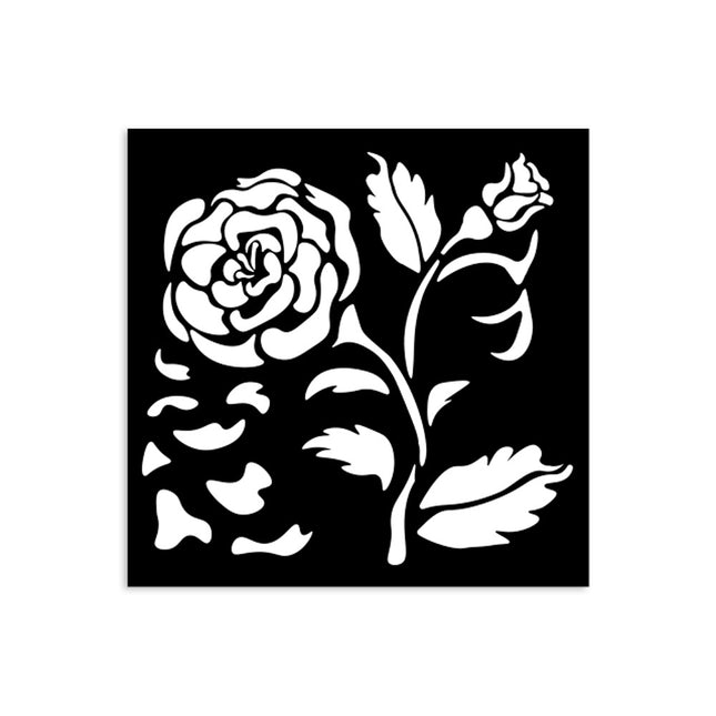 Thick stencil cm 12X12 - House of Roses big rose