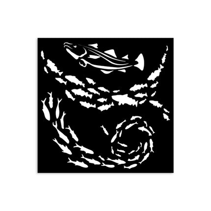 Thick stencil cm 12X12 - Silent Sea fish