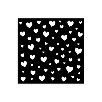 Thick stencil cm 12X12 - Timeless hearts