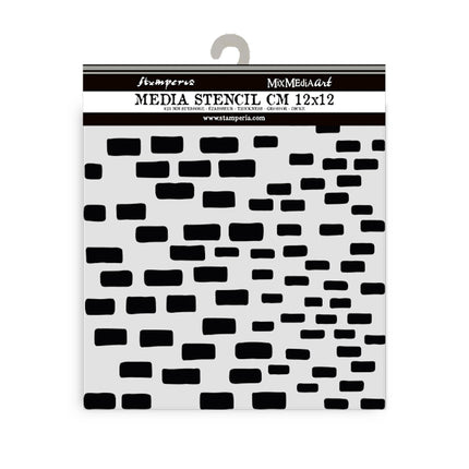 Thick stencil cm 12X12 - Silent Sea bricks pattern