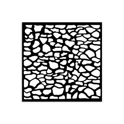 Thick stencil cm 12X12 - Silent Sea stones pattern