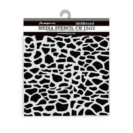 Thick stencil cm 12X12 - Silent Sea stones pattern