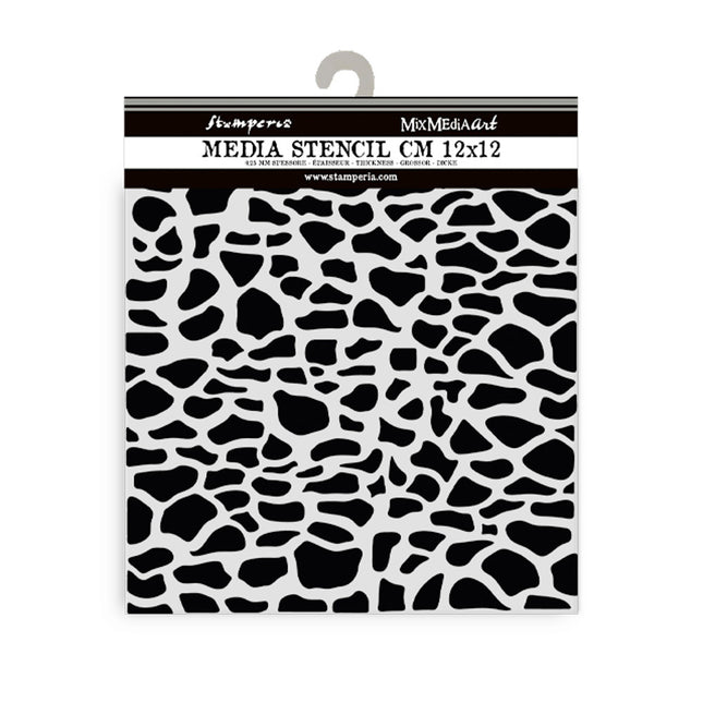 Thick stencil cm 12X12 - Silent Sea stones pattern