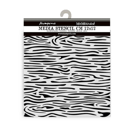 Thick stencil cm 12X12 - Silent Sea wood pattern