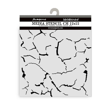 Thick stencil cm 12X12 - Silent Sea crackle pattern