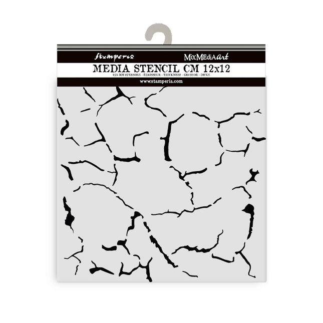 Thick stencil cm 12X12 - Silent Sea crackle pattern