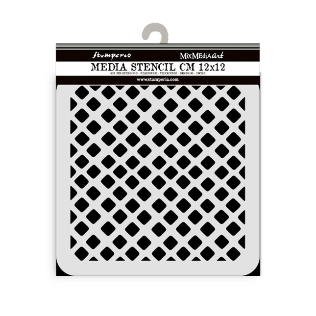 Thick stencil cm 12X12 - Candy Christmas waffle pattern