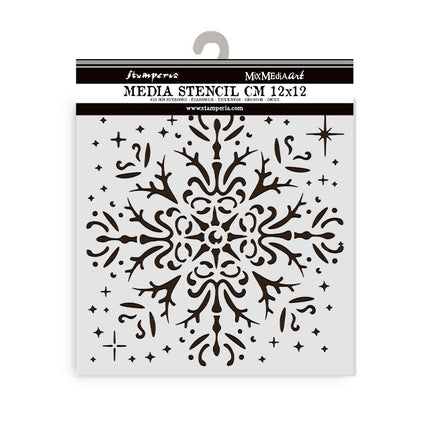 Thick stencil cm 12X12 - The Owl's House snowflake
