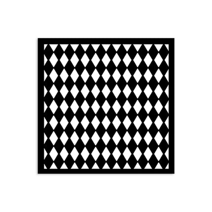 Thick stencil cm 12X12 - Alice in Christmas rhombus pattern