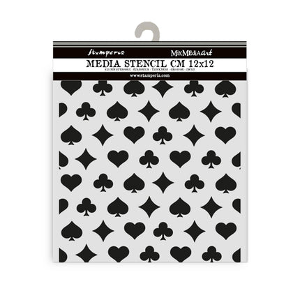Thick stencil cm 12X12 - Alice in Christmas poker cards