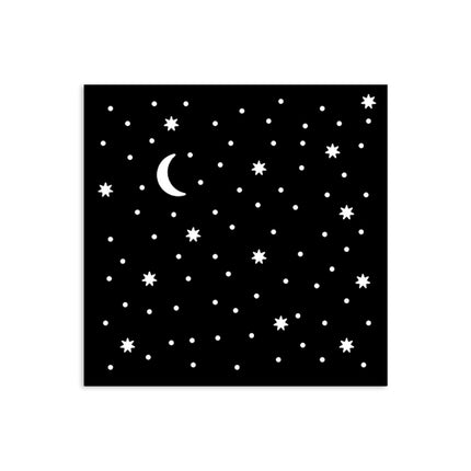 Thick stencil cm 12X12 - Alice in Christmas stars and moon