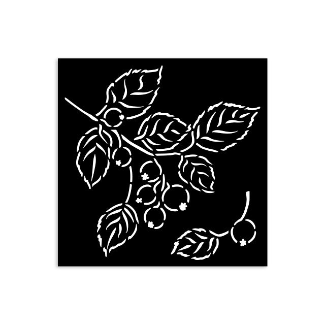 Thick stencil cm 12X12 - Whispering woods berries