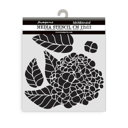 Thick stencil cm 12X12 - Quiet Days hydrangea