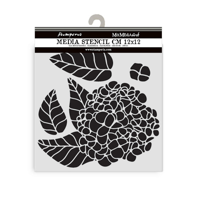 Thick stencil cm 12X12 - Quiet Days hydrangea