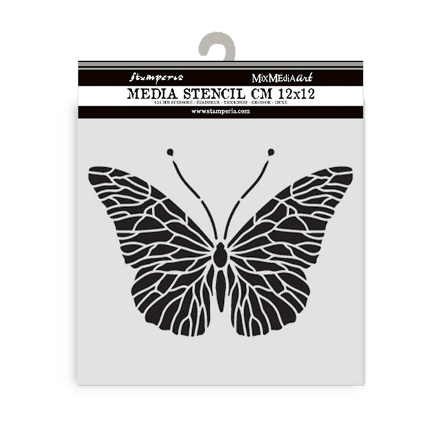 Thick stencil cm 12X12 - Quiet Days butterfly