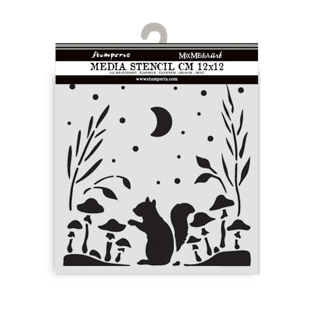 Thick stencil cm 12X12 - Herbarium Silvae squirrel