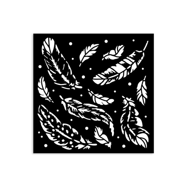 Thick stencil cm 12X12 - Herbarium Silvae feather pattern