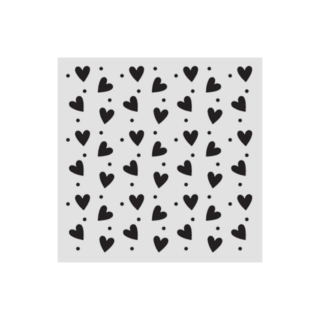 Thick stencil cm 12X12 - Family heart texture