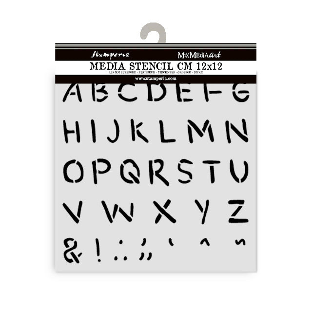 Thick stencil cm 12X12 - Baby alphabet