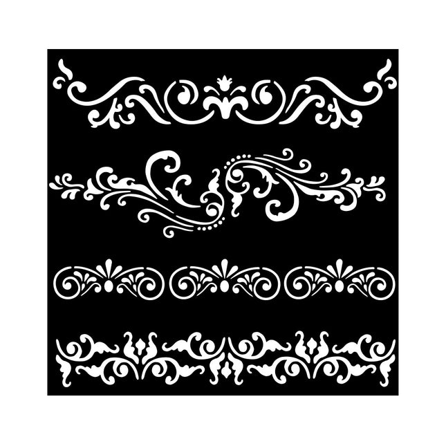 Thick stencil cm 18X18 - Around the world borders