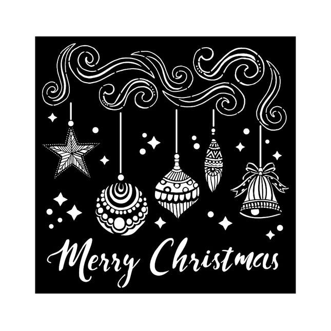Thick stencil cm 18X18 - Merry Christmas bells