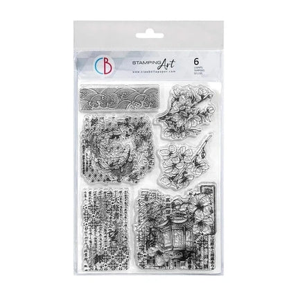CLEAR STAMP SET 6"X8" SAKURA BLOSSOM
