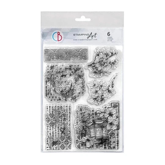 CLEAR STAMP SET 6"X8" SAKURA BLOSSOM