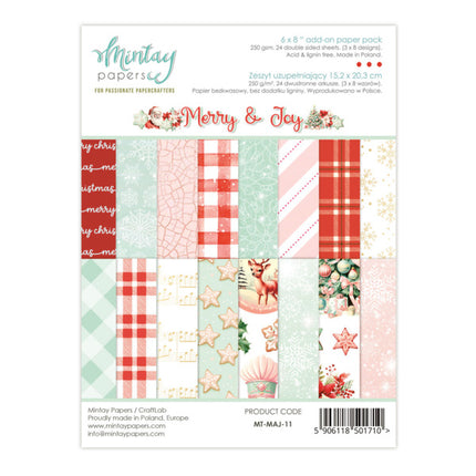 6 X 8 ADD-ON PAPER PAD - MERRY & JOY