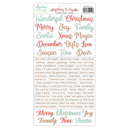 6 X 12 PAPER STICKERS - MERRY & JOY - WORDS