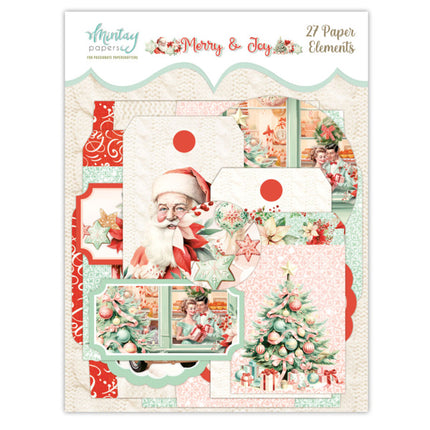 PAPER ELEMENTS - MERRY & JOY, 27 PCS