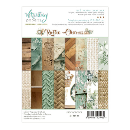 Mintay papers - Rustic Charms - Add On Paper Pad (6"x8")