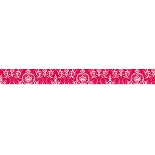 Deco tape cm. 2x10m - White lace on red