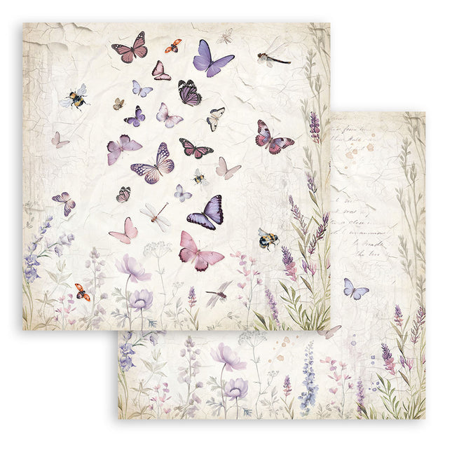 Dubbelzijdig Scrapbook Papier - Lavender butterflies