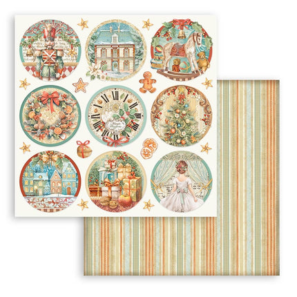 Dubbelzijdig Scrapbook Papier - The Nutcracker rounds