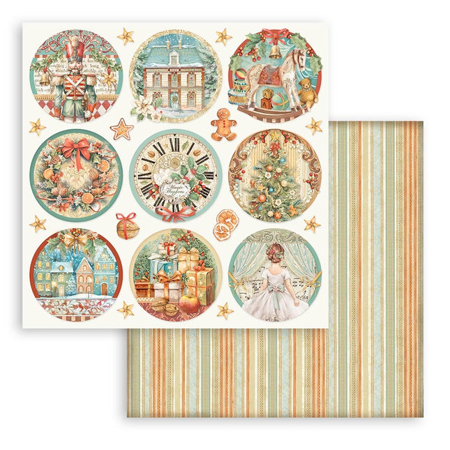 Dubbelzijdig Scrapbook Papier - The Nutcracker rounds