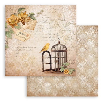 Dubbelzijdig Scrapbook Papier - Golden Harmony cage
