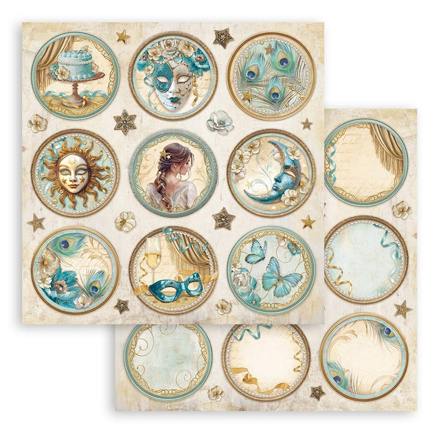 Dubbelzijdig Scrapbook Papier - Masquerade rounds