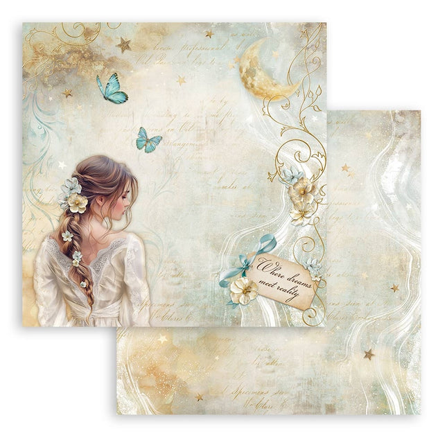 Dubbelzijdig Scrapbook Papier - Masquerade lady butterfly