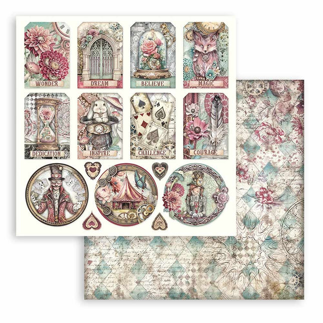 Dubbelzijdig Scrapbook Papier - Master of Magic tags