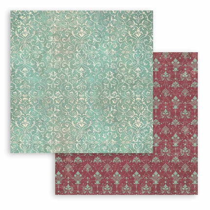 Dubbelzijdig Scrapbook Papier - Master of Magic turquoise tapestry