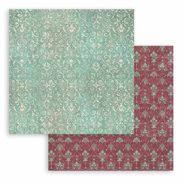 Dubbelzijdig Scrapbook Papier - Master of Magic turquoise tapestry
