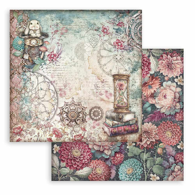 Dubbelzijdig Scrapbook Papier - Master of Magic hourglass