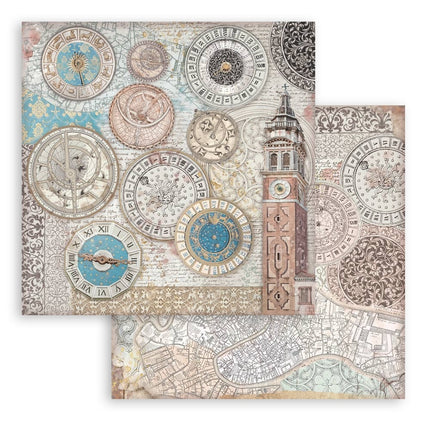Dubbelzijdig Scrapbook Papier - Venice City of Art bell tower