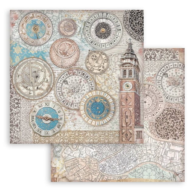 Dubbelzijdig Scrapbook Papier - Venice City of Art bell tower