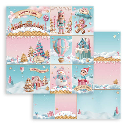 Dubbelzijdig Scrapbook Papier - Candy Christmas cards