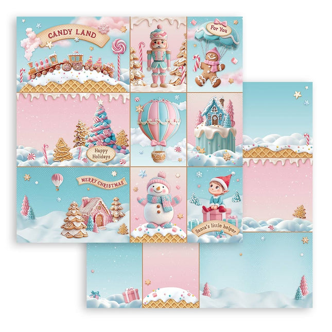 Dubbelzijdig Scrapbook Papier - Candy Christmas cards