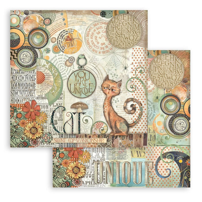 Dubbelzijdig Scrapbook Papier - Furry Friends You are unique cat
