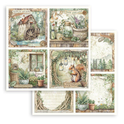 Dubbelzijdig Scrapbook Papier - Herbarium Silvae 4 cards