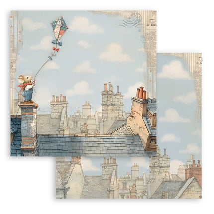 Scrapbooking Double face sheet - Family kite