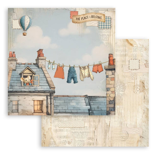 Scrapbooking Double face sheet - Family fresh loundry